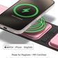 3-in-1 Travel Charger with MagSafe - Portable Wireless Charging Hub, Compatible w/iPhone 17/16/15/14/13/12 Series, Apple Watch Series 11 to 1 & Ultra, AirPods Pro/3rd Gen, Cherry Blossom Pink