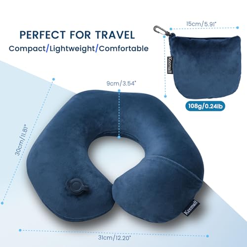 Inflatable Neck & Shoulder Travel Pillow for Airplane Naps