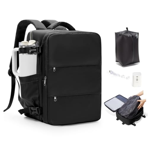 Travel Backpack for Women Men with Compression Vacuum Storage Bag & Electric Pump