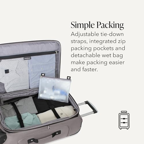 Sion Softside Expandable Spinner Luggage Durable Lightweight Travel Suitcase