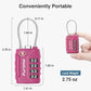 2 Pack TSA Approved Luggage Locks 4 Digit Code Cable Lock Pink Dark (2 Count)