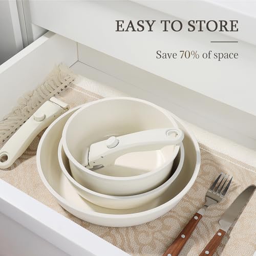 Non Stick Frying Pans Set Removable Handle