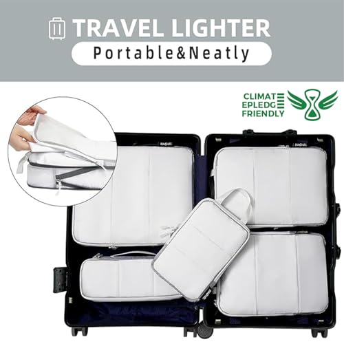6 Set Ultralight Compression Packing Cubes Packing Organizer for Travel Accessories Luggage Suitcase Backpack (6 Count)