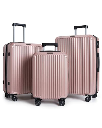 3 Piece Luggage Sets With Spinner Wheels Hardshell TSA Lock