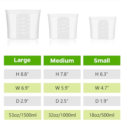 Reusable 100% Silicone Food Storage Bags