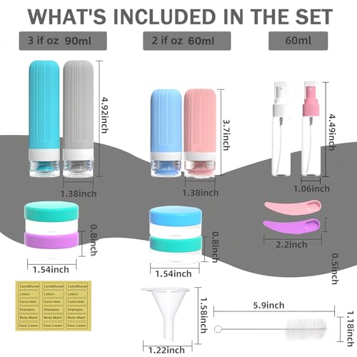 16 Pack Travel Bottles Set