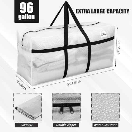 4 Pcs 96 Gallon Extra Large Moving Bags Heavy Duty Storage Bag (4 Count)