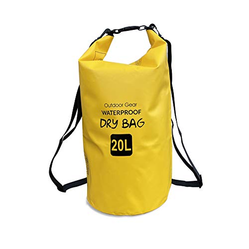 Waterproof Roll Top Dry Bag Backpack 10L Free Phone Case Yellow