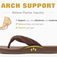 Flip Flops for Women Arch Support Summer Pool Sandals Brown Size 6.5
