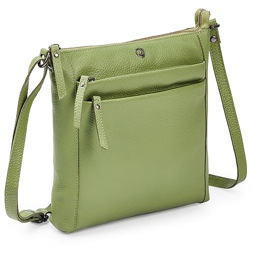 Leather Crossbody Bags for Women Small Genuine Nappa Purse Multi