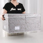 Jumbo Collapsible Storage Boxes with Lids Fabric Decorative Storage Bins Cubes Organizer Baskets with Cover Handles Divider for Bedroom Closet Living Room 23.2x15.7x11.8 Inch 3 Pack (3 Count)