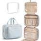 Toiletry Bag Hanging Travel Makeup Organizer with TSA Approved Transparent Cosmetic Bag Makeup Bag for Full Sized Toiletries (2 Count)