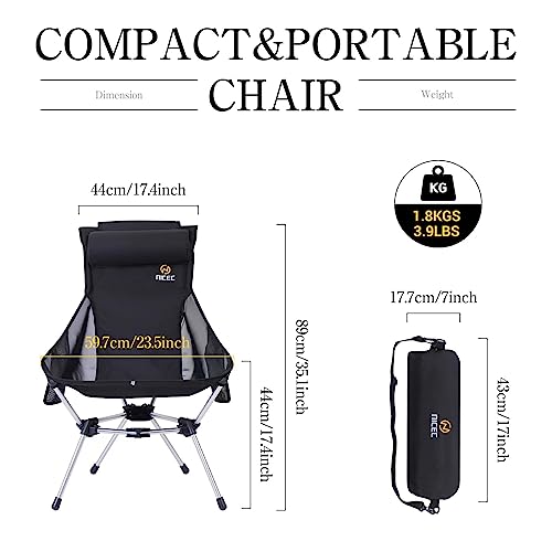 Ultralight Compact High Back Backpack Camp Chair (2 Count)