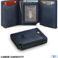 Men Slim Leather Wallet Metal Case Money Clip