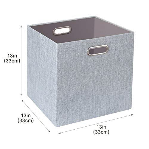 3X Thicker Fabric Storage Cubes 13 inch Collapsible Storage Bins for Organization (4 Count)