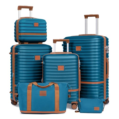 Luggage Set 3 Piece Suitcase Sets with Spinner Wheel (6 Count)