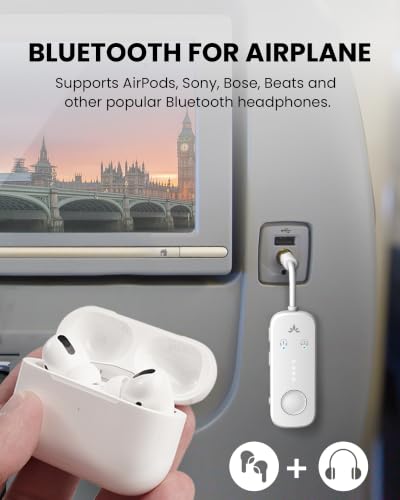 Relay Airplane Bluetooth Adapter for 2 AirPods or Headphones (5.2911 Ounce)