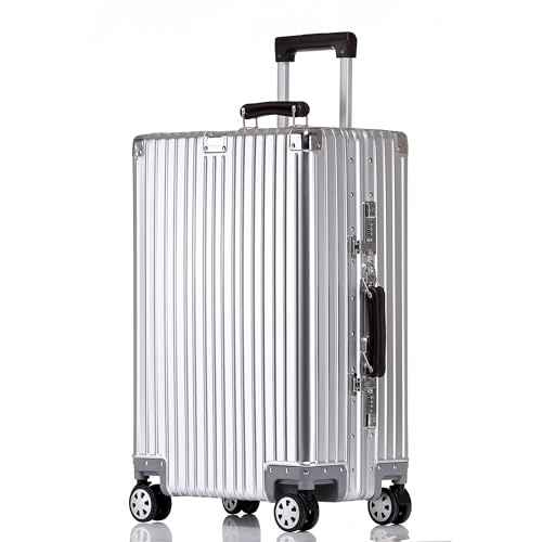 20 Inch All Aluminum Carry On Luggage with Leather Handle