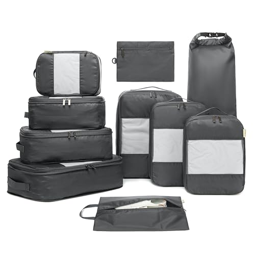 10 Pack Large Compression Packing Cubes for Travel (10 Count)