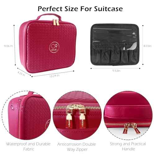 Travel Makeup Bag Cosmetic Bag Makeup Organizer Bag with Lighted Mirror