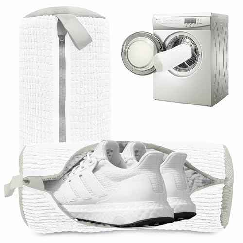 2PCS Pure white Shoe Washing Machine Bags for All Shoe Types (2 Count)