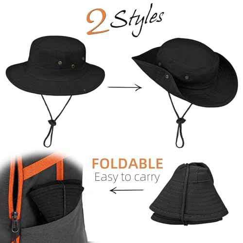 Sun Hats for Men Women Safari Hat Foldable Fishing Hat UPF 50+ Bucket Hat