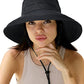 Sun Hats for Women Gardening Hat Wide Brim Ponytail Beach Sun Protection Breathable Cotton Summer Hat with Fold