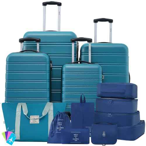 Luggage set 13 Piece 16 20 24 28 IN Hardside Suitcase with Bags