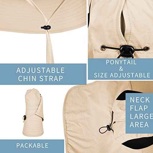 Sun Hat for Men Women with Neck Flap