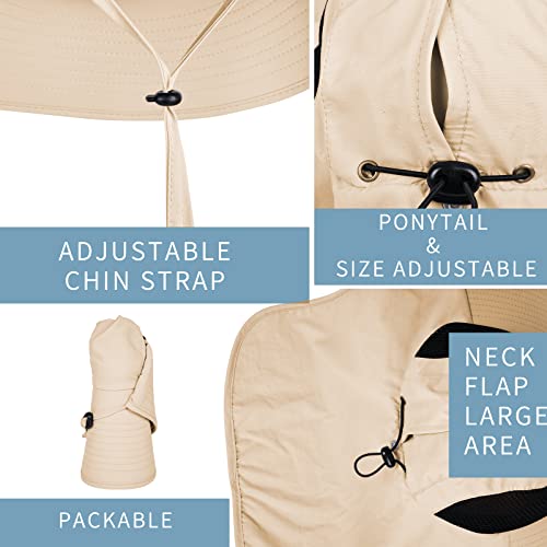 Sun Hat for Men Women with Neck Flap
