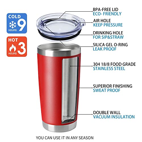 20oz Tumblers Stainless Steel Mugs with Lid Double Wall Vacuum Insulated Coffee Cups for Cold & Hot Drinks (12 Count)