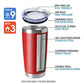 20oz Tumblers Stainless Steel Mugs with Lid Double Wall Vacuum Insulated Coffee Cups for Cold & Hot Drinks (4 Count)