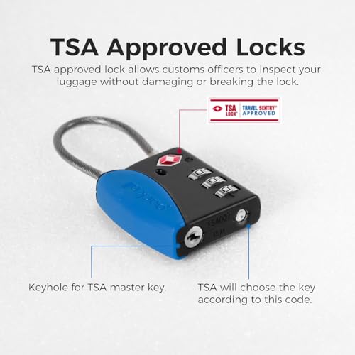 TSA Approved Travel Luggage Locks (4 Count)