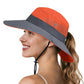Ponytail Sun Hats for Women UPF 50+ Orange