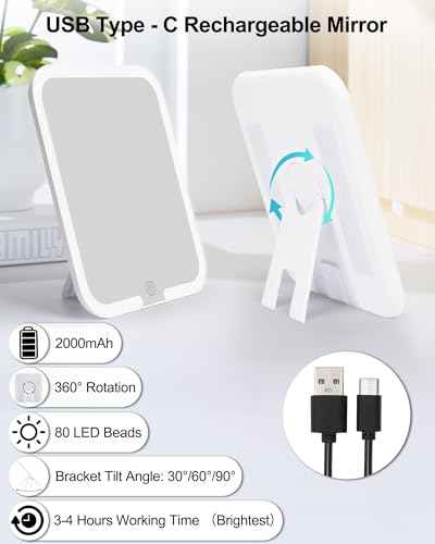Travel Makeup Bag with LED Mirror