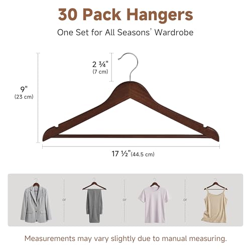 Wooden Coat Hangers (30 Count)