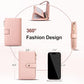 Womens Wallet RFID Blocking Leather Trifold Clutch Wallet Credit Card Holder Ladies Travel Wallet Purse with Passport