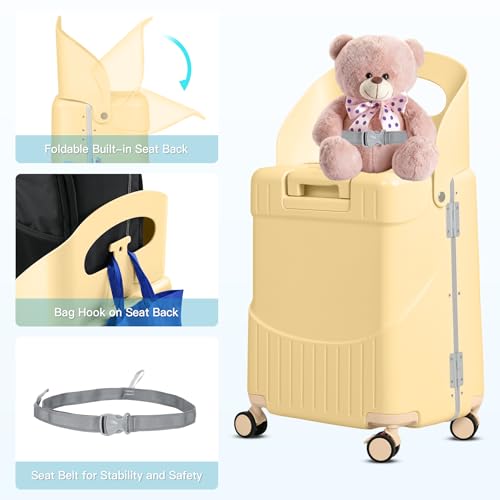 22" Ride On Luggage with Seat for Kids & Adults