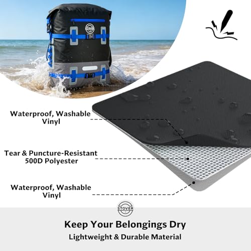 30/40/55L Waterproof Dry Backpack & Phone Case - 2XL Floating Dry Bag for Kayaking, Travel, Hiking, Fishing, Camping, Motorcycles & Beach, Heavy-Duty Roll Top Men/Women (Black/Grey/Blue)