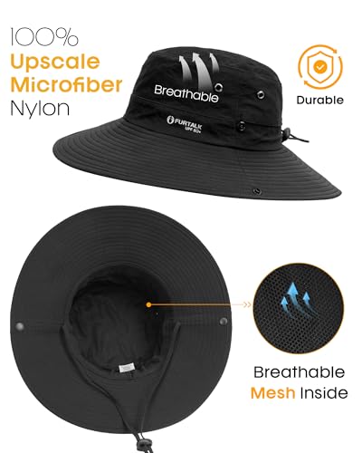 Sun Hats for Women Ponytail Wide Brim Summer Packable Cowboy Hat