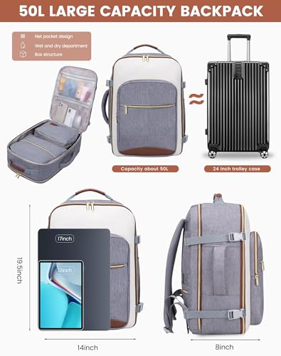 50L Travel Backpack for Women & Men