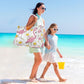Large Beach Bags Totes Canvas Tote Shoulder Bag Soft Wave Water Resistant Bags for Gym Travel Daily Ocean