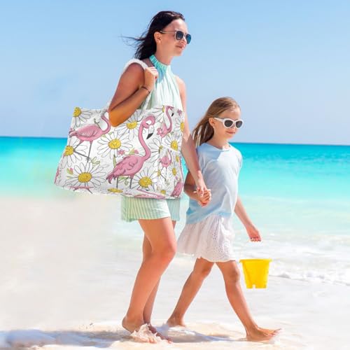 Large Beach Bags Totes Canvas Tote Shoulder Bag Soft Wave Water Resistant Bags for Gym Travel Daily Ocean