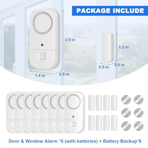 Door Window Alarm Sensors (8 Count)