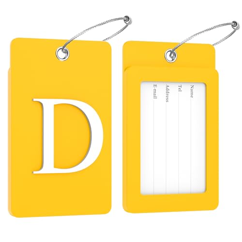2 Pack Initial Luggage Tags for Suitcases Airplane Travel Essentials (2 Count)