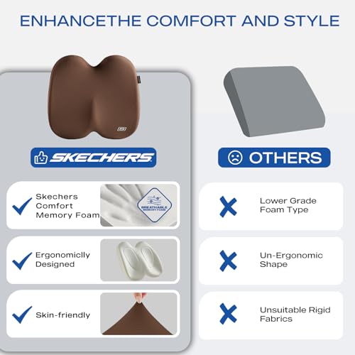 Seat Cushion Ergonomic Memory Foam Cushion for Long Sitting Hours on Office & Home Chair