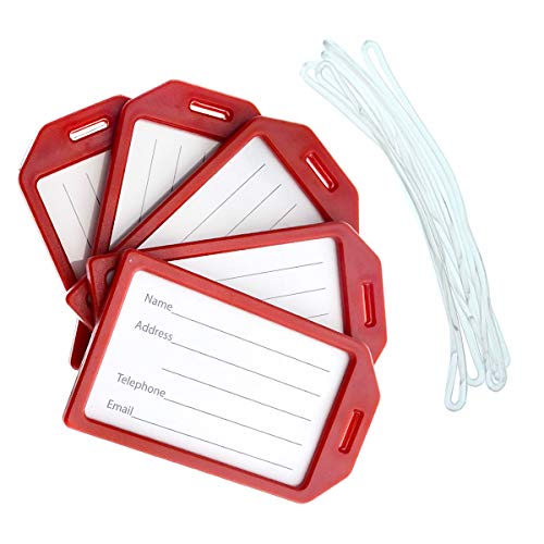 Bulk 50 Pack Premium Rigid Airline Luggage Tag Holders with 6" Worm Loops