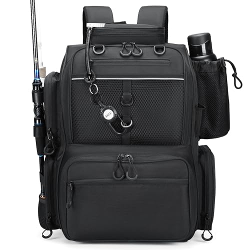 Fishing Tackle Backpack with Rod Holders