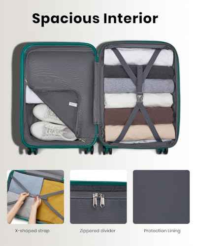 24 Inch Luggage Suitcase with Spinner Wheels TSA Lock