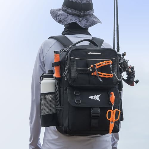 BaitSpace Fishing Backpack with Bait Binder & 2 Rod Holders